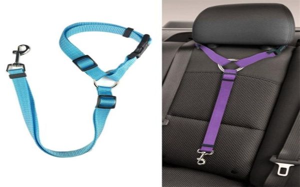 Cinture di sicurezza in nylon Cintura di sicurezza per auto per animali domestici Guinzaglio regolabile Poggiatesta Cintura di ritenuta per accessori per cani da veicolo 2206249111515