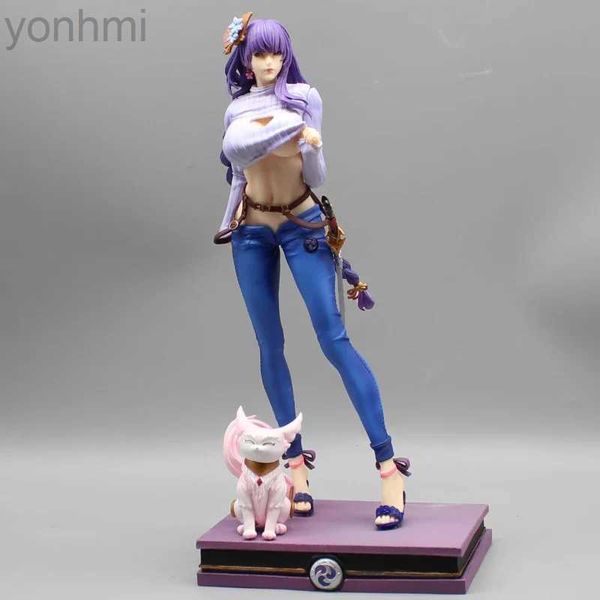 Figuras de brinquedo de ação 31cm Genshin Lmpact Figura Raiden Ei Baal Beelzebul Anime Girl Pvc Action Figure Toy Jogo Estátua Ornamento de mesa Presente para crianças 24319