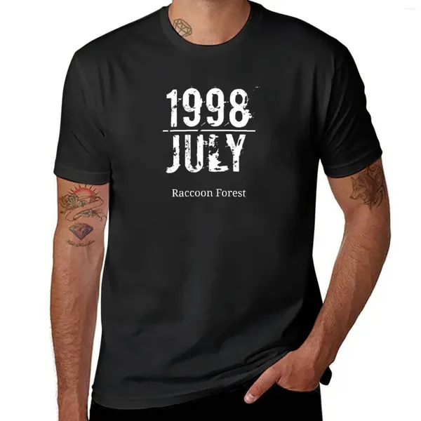 Erkek Polos Rakun Ormanı Temmuz 1998 T-shirt artı boyutları Siyahlar Tees Mens Sade T Shirt