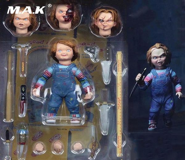 Colecionável 7039039 CHUCKY Child039s Jogar Assustador Noiva de Chucky Horror Good Guys PVC Action Figure Modelo Toy Doll 10cm fo6700324