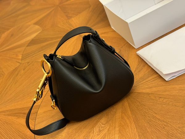 Frances Halbmond-Damenhandtasche aus echtem Leder, Bayberry-Schwarz-Grün-Tasche