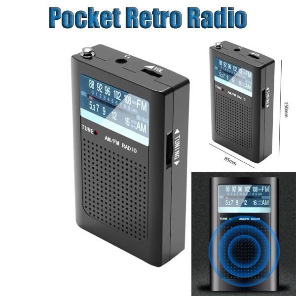 Radio AM FM Batterieradio Zweikanal-Stereo-Radio mit eingebauter Antenne für Geschenke für ältere Menschen Manuelle Kanalauswahl
