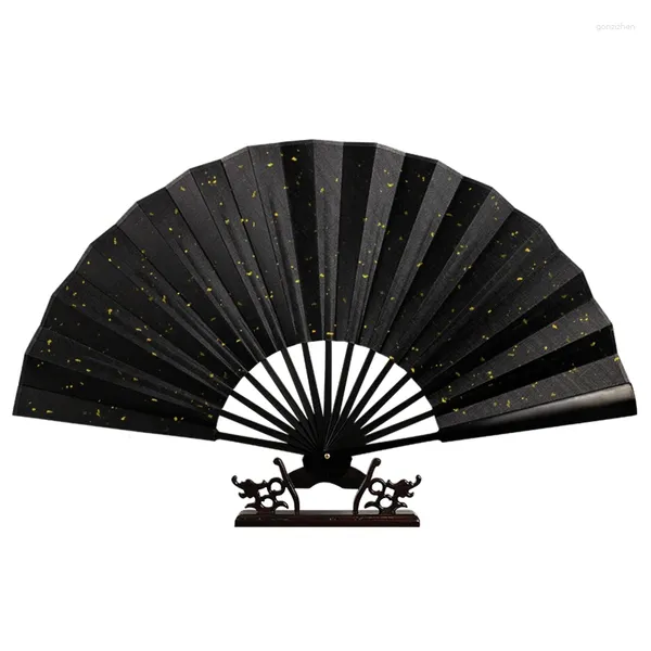 Estatuetas decorativas antiguidade leque dobrável chinês clássico hanfu cosplay mão caligrafia de bambu ventilador artesanato cultural presente