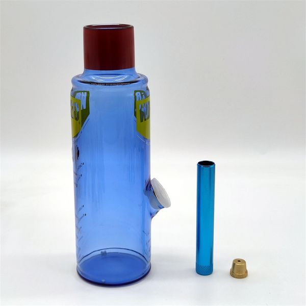 Gatorbeug Trasparente 10 pollici Blu Gas Can Bong in vetro Tubo dell'acqua Gatorade Borraccia Bong Tabacco da fumo Tubo 10MM Ciotola Stelo Riciclatore Tubi gorgogliatore