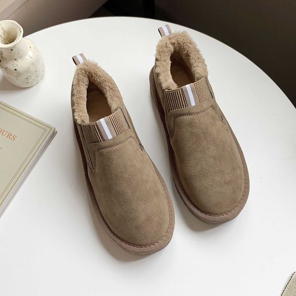 HBP Não Marca Atacado Tamanho Grande Senhoras Casual Inverno Flat Slip-on Botas de Neve Curtas Sapatos Quentes Personalizados Botas de Neve Homens