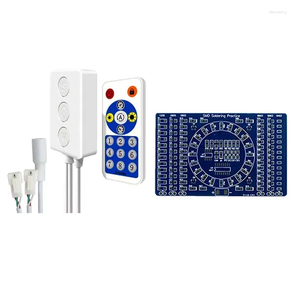 Akıllı Ev Kontrolü SP601E Çift Sinyal Çıkışı Bluetooth LED Müzik Denetleyicisi Dönen SMD NE555 Lehimleme Uygulama Kurulu DIY Kiti