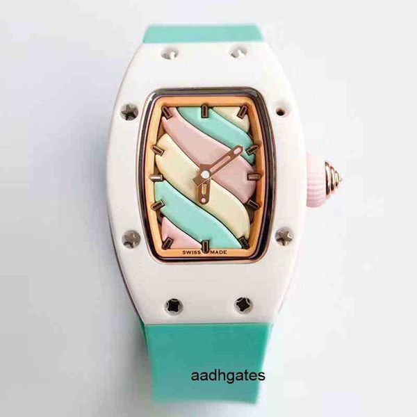 Richa business leisure rm07-03 orologio meccanico completamente automatico Mill r nastro in ceramica bianca tendenza femminile