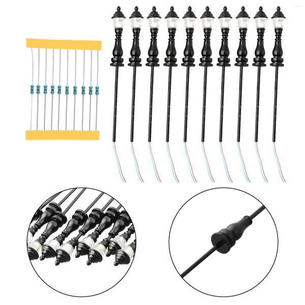 Decorações de jardim 10 resistores de lâmpadas completas úteis fáceis de usar postes de lâmpada LED luz de rua prática (não pré-soldada)