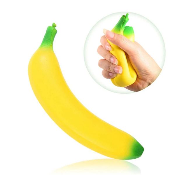 Bonito banana squishy super lento subindo enorme simulação frutas telefone cintas creme macio perfumado pão bolo brinquedo do miúdo presente