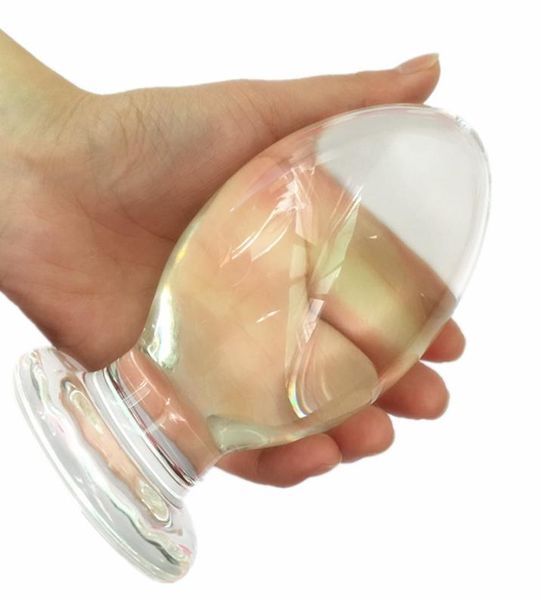 67134mm grandes enormes brinquedos de vidro para mulheres homens cristal anal butt plug saúde massageador estimulação da próstata produtos sexuais y18928033715206