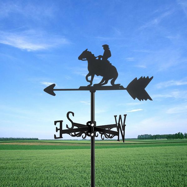 1 Pz Horse Farm Sign Banderuola Silhouette Art Black Metal Wind Banderuole Decorazioni all'aperto Giardino per il tetto dell'edificio 240314