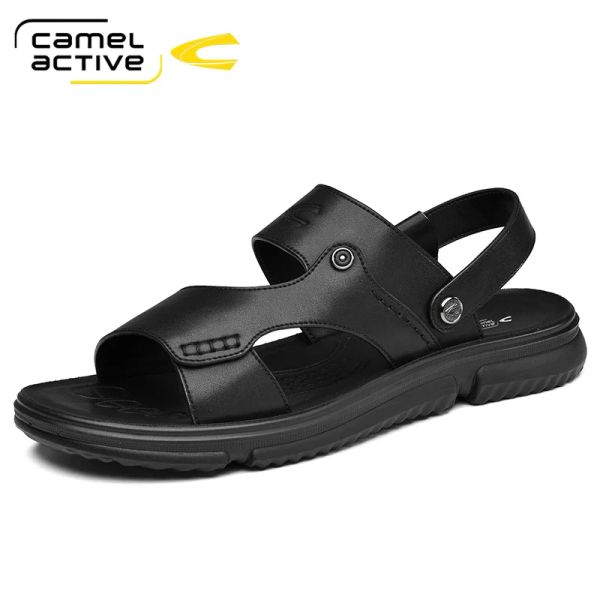 Sandali cammelli attivi 2022 scarpe da uomo nuovo maschile sandali vera sandali uomini cazzo di cuoio naturale scarpe casual spiaggia scarpe non scalette all'aperto