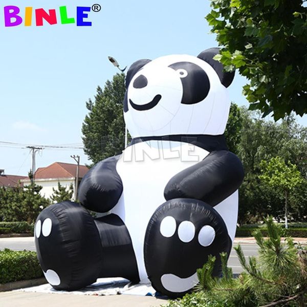 8mH (26ft) Con il ventilatore all'ingrosso 2024 Panda gonfiabile gigante, personaggio dei cartoni animati dell'orso panda per la pubblicità di eventi per bambini