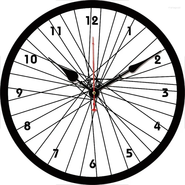 Duvar Saatleri Bisiklet Tekerlek Özel Saat Yuvarlak Dijital Büyük Sessiz Aile Aşıkları Arkadaşlar Hediyeler Ev Yatak Odası Dekoratif