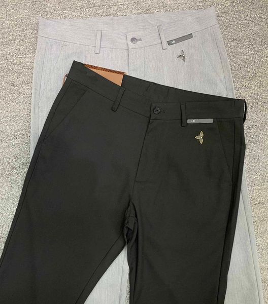 LLL Pantaloni da uomo Designer di lusso Versione di fascia alta di pantaloni business casual con tessuto personalizzato 1:1 in tinta unita nero grigio