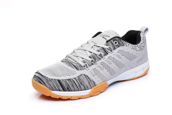 Schuhe Männer Tischtennis Schuhe atmungsaktuelle graue Frauen Sport Tennisschuhe Antiskid Schock Absorption Innenmann Man Trainer großer Größe große Größe