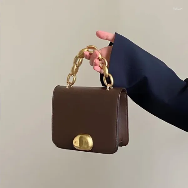 Omuz çantaları vintage küçük kare çanta moda pu deri kadın zincir debriyaj çanta çanta kadın mini messenger