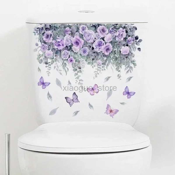 Adesivi per toilette Adesivo per piante con foglie verdi Adesivi per toilette autoadesivi da parete Adesivo da parete per bagno Adesivi decorativi per la casa con fiori 240319