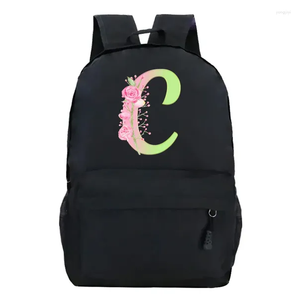 Zaino da donna Borse a tracolla Harajuku Borsa in tela di grande capacità sfumata verde rosa Zaino da viaggio multifinonale dal design speciale