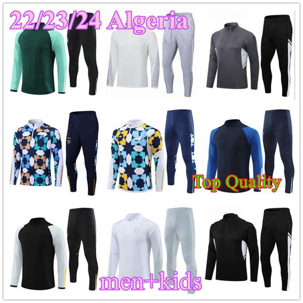 2024 2025 Algerien Algerien Fußball-Trainingsanzug mit langen Ärmeln, Herren- und Kinder-Set, 23 24 25 Fußball-Trainingsanzug für Erwachsene, Kinder-Jogging-Trainingsanzüge, Survêtement-Fußballtrikot