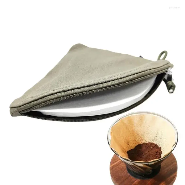 Sacos de armazenamento Saco de papel de filtro de café de gotejamento de mão portátil organizador bolsa ferramentas de acampamento dobrável gotejador suporte de chá
