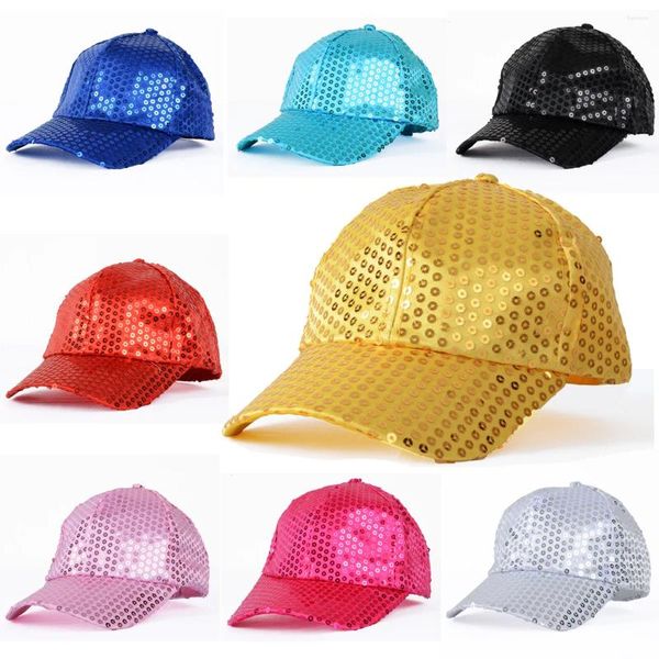 Caps de bola homens homens glitter lantejas de beisebol chapéus casuais feminino Hip Hop Festa do evento de Halloween 1pc