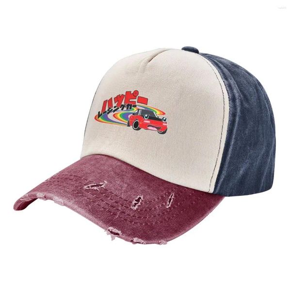 Ballkappen Happy Racing Car Mazdas Miata Baseball Hip Hop Distressed Denim Washed Sun Cap Für Männer Frauen Outdoor Verstellbarer Hut