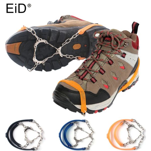 Pinça eid universal 6 pinos antiderrapante neve sapatos de escalada no gelo pico aperto grampos inverno ao ar livre antiderrapante pinça de gelo capa crampons