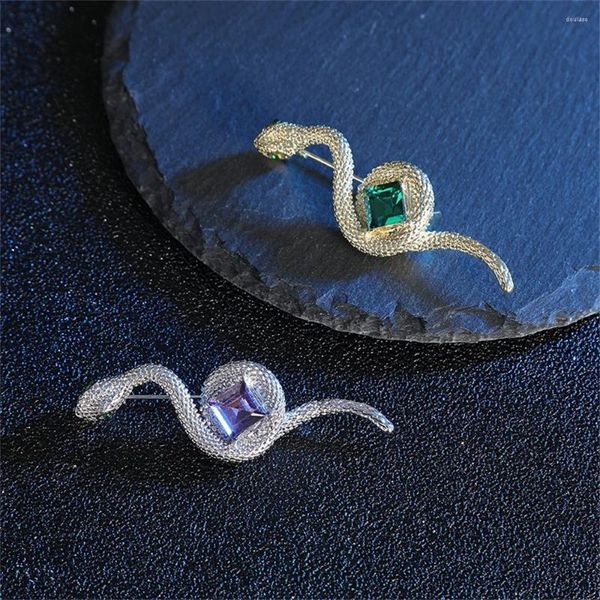 Broschen Große Strass Schlange Für Frauen Vintage Kristall Tier Männer Hemd Anzug Schmuck Kleidung Accessoires Exquisites Geschenk