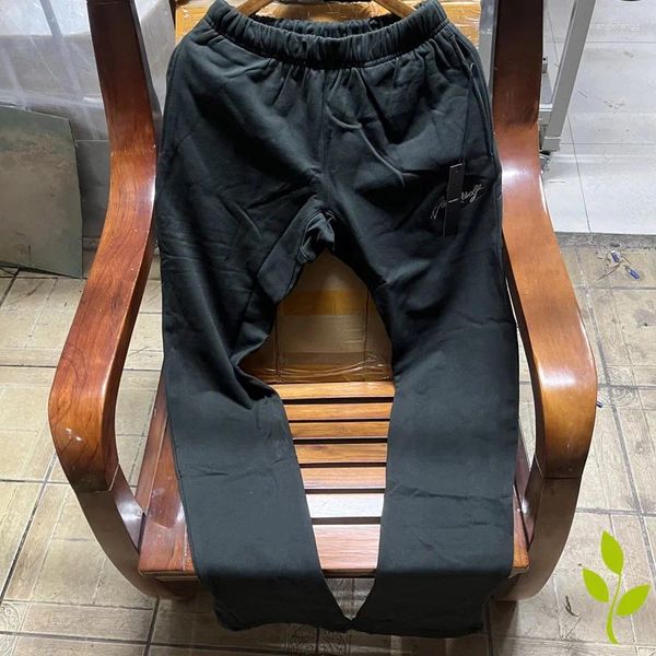 Calças masculinas moda casual askyurself sweatpants alfabeto bordado preto de alta qualidade bolso cordão para homens mulheres