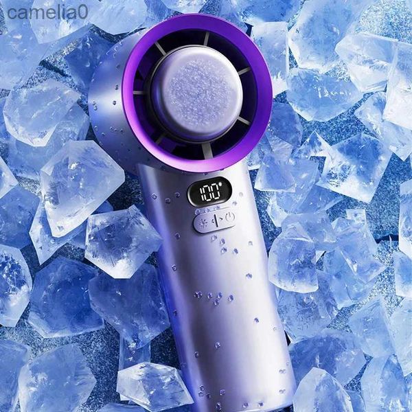 Fãs elétricos Mini Bladeless Fan 3000mAh Handheld Ice Cold Fan 100 Velocidades de Vento Ajustável Turbo FanC24319