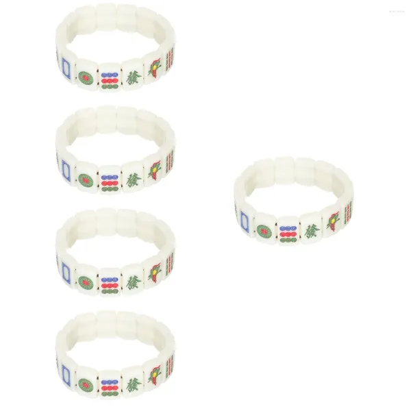 Charm Armbänder 5 Count Armband für Männer Handgelenkketten Einzigartige kreative Mahjong Acryl Säure Schmuck Paare Miss