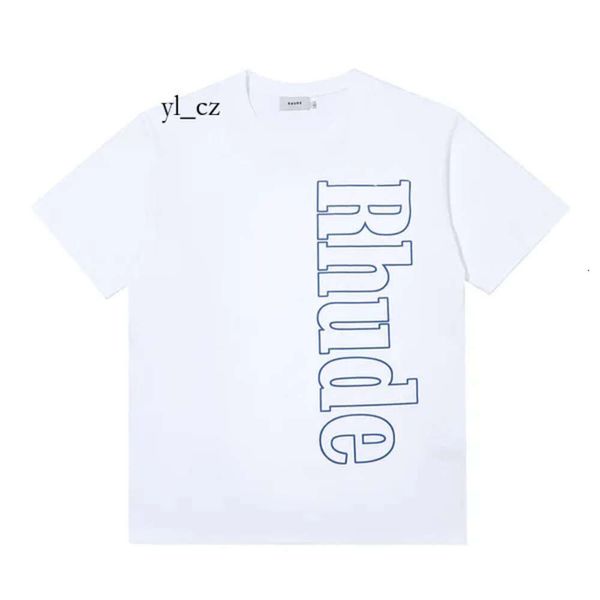 Rhude Camicie Designer Magliette per l'estate Maglietta da uomo Maglietta di lusso di tendenza di marca Polo Magliette da donna Abbigliamento Maniche corte Taglie grandi T-shirt in cotone 100% 2354