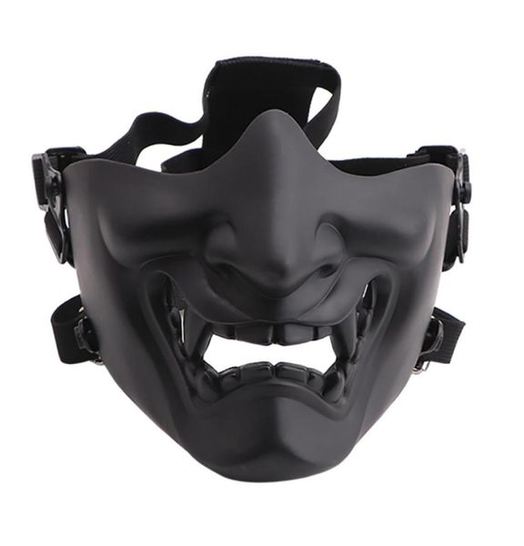 Assustador Sorridente Fantasma Meia Máscara Facial Forma Ajustável Tático Headwear Proteção Trajes de Halloween Acessórios Ciclismo Rosto Mas7929088