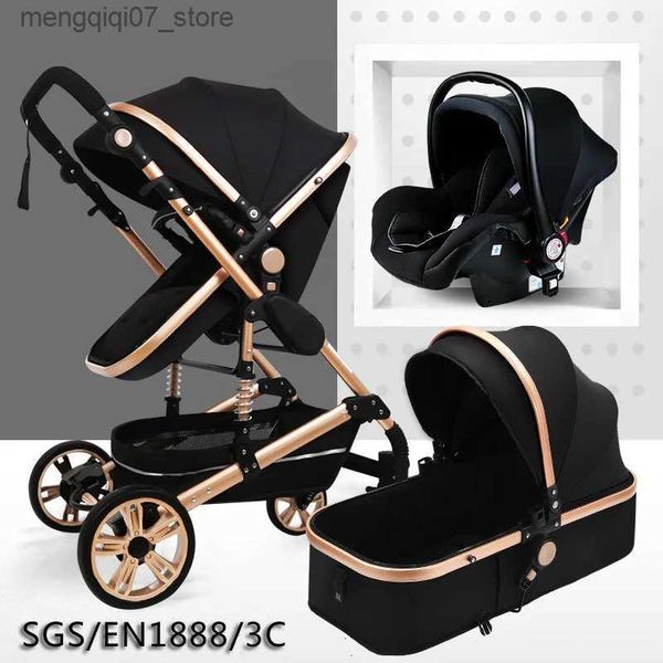 Kinderwagen# Multifunktional 3 in 1 Baby Kinderwagen High Landscape Kinderwagen Klappkutsche Gold Kinderwagen Neugeborenen Kinderwagen kostenlos Versand L240319