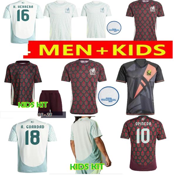 S-XXL Messico Copa America RAUL CHICHARITO Maglie da calcio 2023 LOZANO DOS SANTOS 24 25 H.LOZANO Uomo Bambini Maglie da calcio Uniformi Versione tifosi