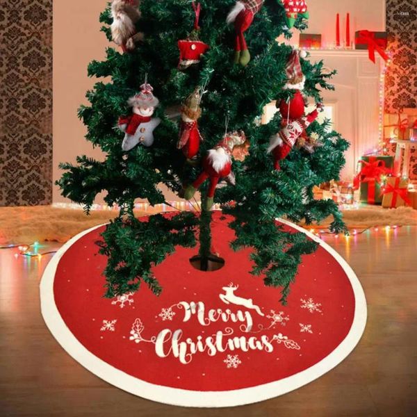 Decorazione per feste Utile grembiule per albero di Natale riutilizzabile con foro Decorazioni natalizie Ricamo alce