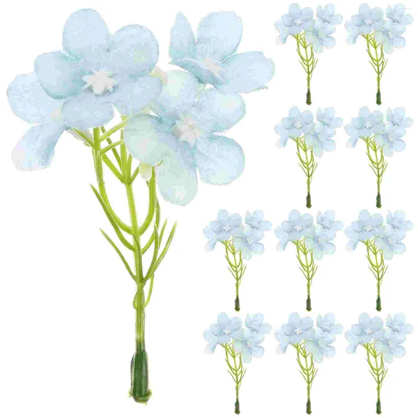 Flores decorativas 20 PCs Floras artificiais Florets Acessórios para cabelos de seda decorados decorations palhetas de casamento Tiara