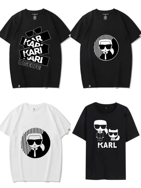 Divertente Carl Hai Casual Street Galeries Lafayette Costume da uomo Personaggio anime T-shirt in cotone Stampa Colletto a maniche corte