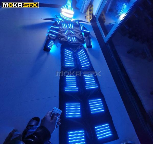Костюм робота со светодиодной подсветкой, светящаяся одежда, одежда для светодиодного робота для сценической вечеринки, DJ, танцевального шоу, событий, светодиодный робот, костюмы7935494