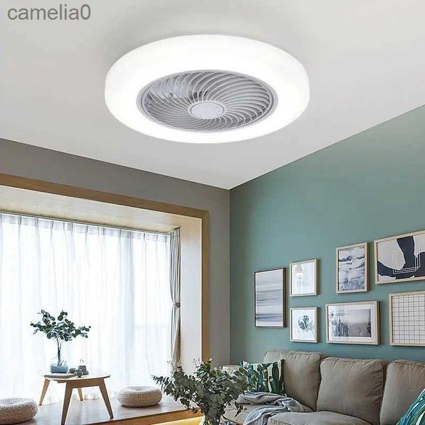 Elektrische Ventilatoren Smart Deckenventilator Ventilatoren mit Lichtern Fernbedienung Schlafzimmer Dekor Ventilator Lampe 52 cm Luft unsichtbare Flügel einziehbar SilentC24319