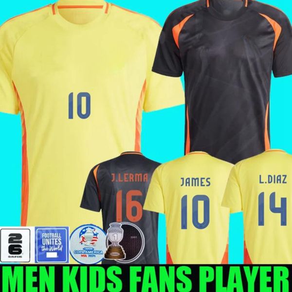 24/25 Colombia James Soccer Maglie Kit per bambini 2025 Shirt di calcio della squadra nazionale Columbia All Away Set Camisetas 2024 Copa America D.valoyes Arango C. Chucho Cuadrado