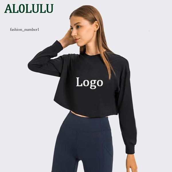 Al0lulu Yoga Tops Aloyoga Mulheres Esportes Correndo Top Slim Manga Longa Equipada Roupas de Fitness Exercício Treinamento Camisetas Menina Nova Moda Rosa Branco Preto Workou 206