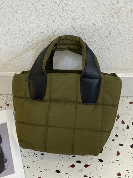 Bolsa tote feminina acolchoada, versátil, acolchoada, casual, leve, alça macia, ajustável, bolsa chique para meninas