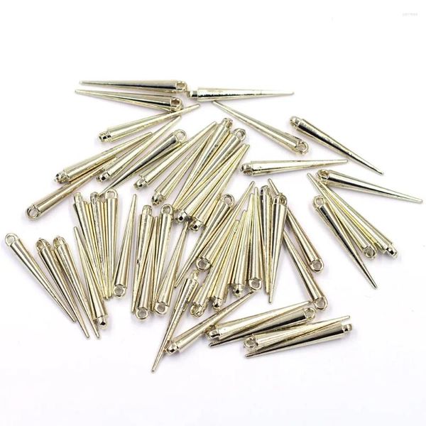 Anhänger Halsketten 50 Stück Anhänger Kegel Acryl Spike Träne Niete Punk Ohrstecker und Spikes Ohrring vergoldet Schmuck DIY Herstellung von Erkenntnissen Charms