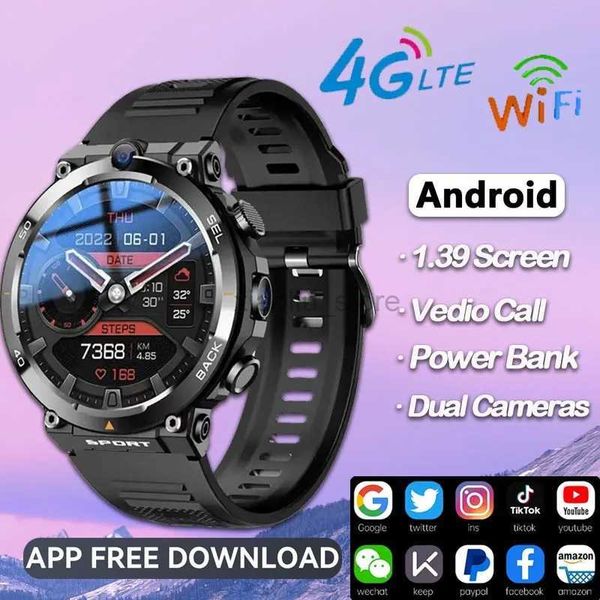 Armbanduhren 4G Smartwatch Android H10 Face Unlock Dual-Kamera 16 GB SIM Talk Wifi GPS NFC Google Play APP Smartwatch für Männer herunterladen 240319