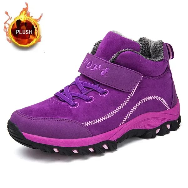 Stiefel Winterplattform Stiefel Plüsch Schnee Frauen Stiefel Halten Sie warme Wanderschuhe im Freien Hochtour -Knöchelstiefel Männer Sneakers Schuhe für Frauen