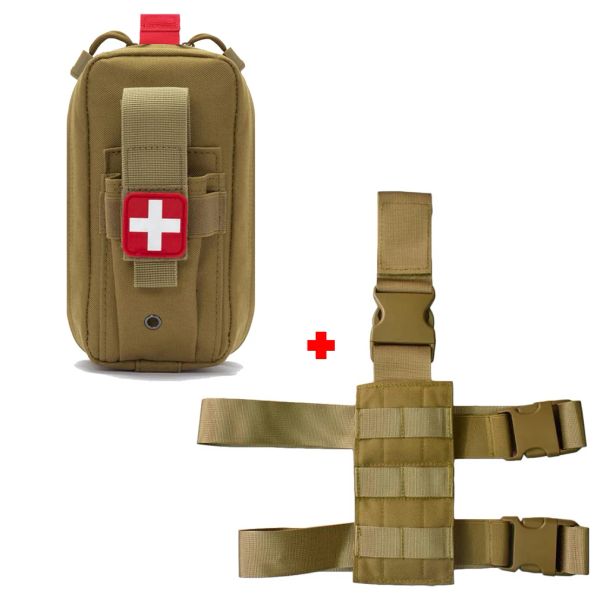 Bolsas para o ar livre bolsas molle bolsas de primeiros socorros médicos bolsas de caça à bolsa IFAK com plataforma de perna do painel de plataforma tática da perna da perna