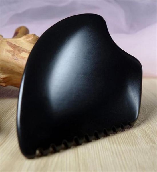 Pietre da massaggio intere Rocce Grandi Gua Sha Strumenti per il corpo del viso GuaSha Raschiando Bian Raschietto Strumento Nero KD19869287