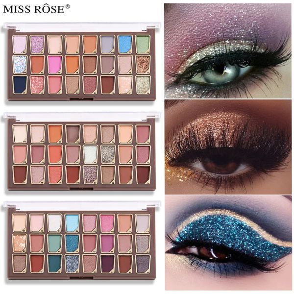 Shadow Misrose 24 Color Glitter Lidschatten Palette wasserdichte Perlmotor Diamant Helles kosmetischer Professional Lidschatten Make -up -Palette